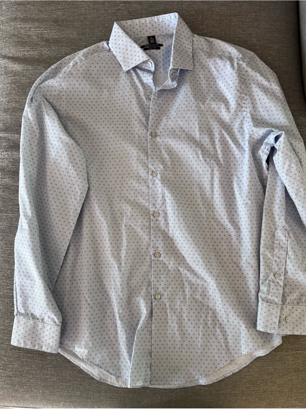 Van Heusen Light Blue Micro-Print Dress Shirt